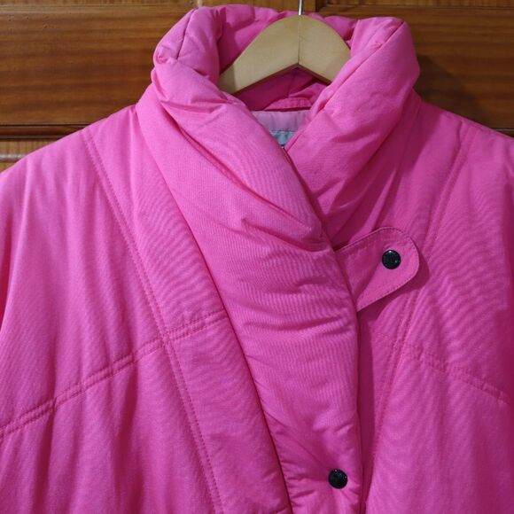 Jansport Vintage 90s Pink Ski Snow Jacket Medium Asymmetric Buttons Nostalgic - Picture 12 of 14